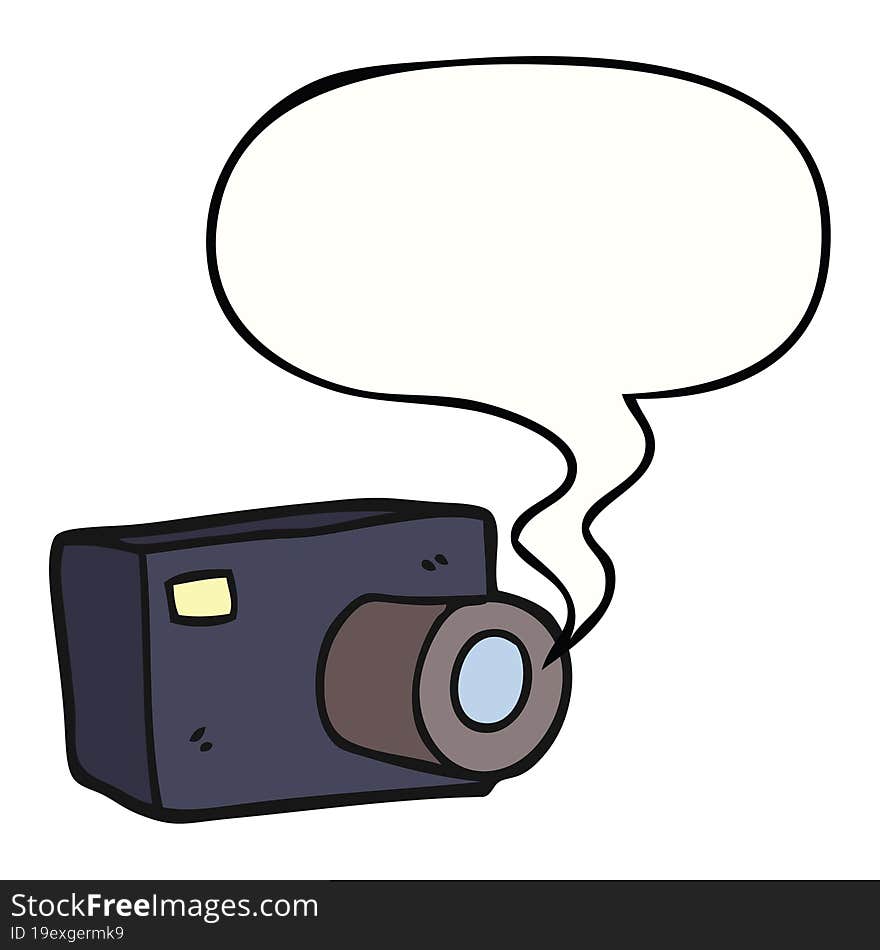 Cartoon Camera And Speech Bubble