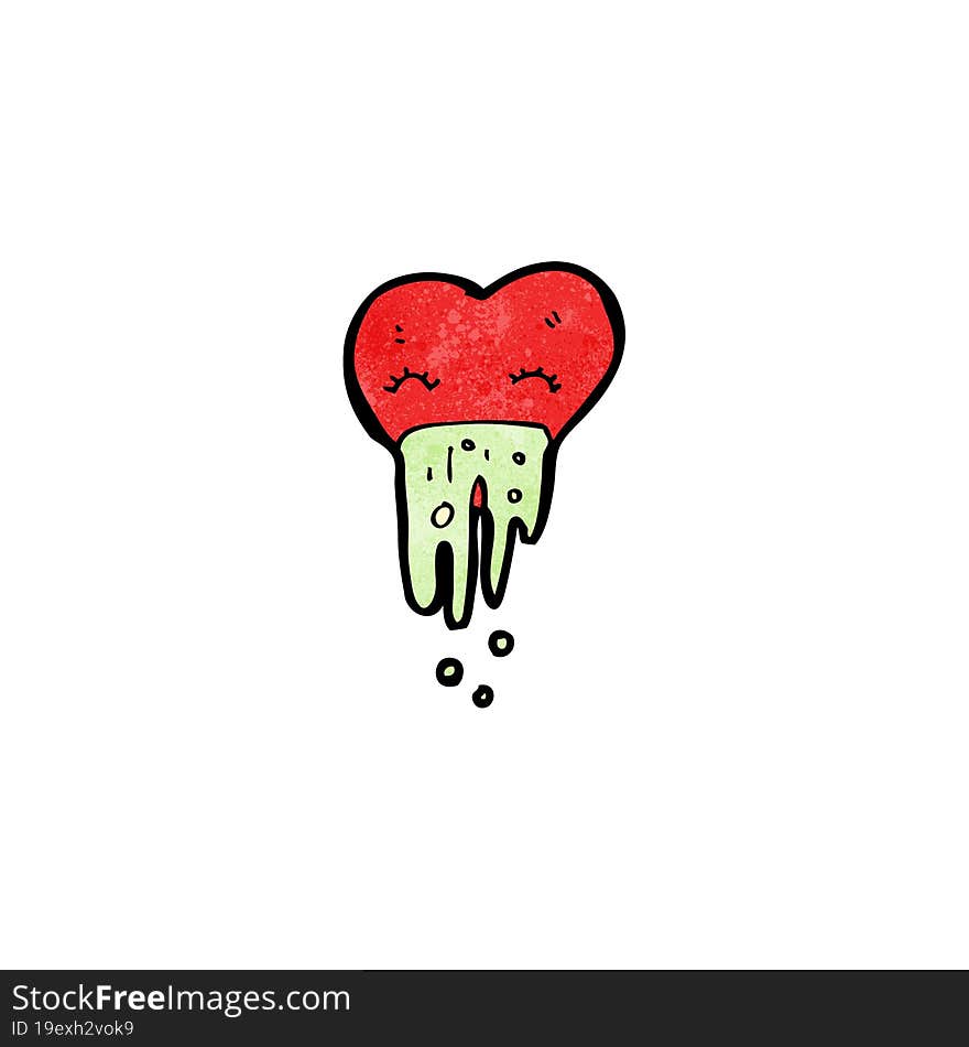 cartoon love sick heart