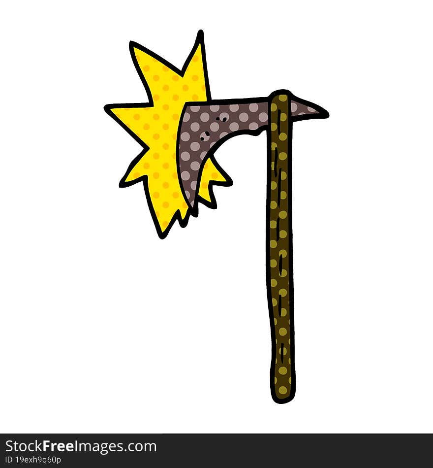 cartoon doodle viking axe