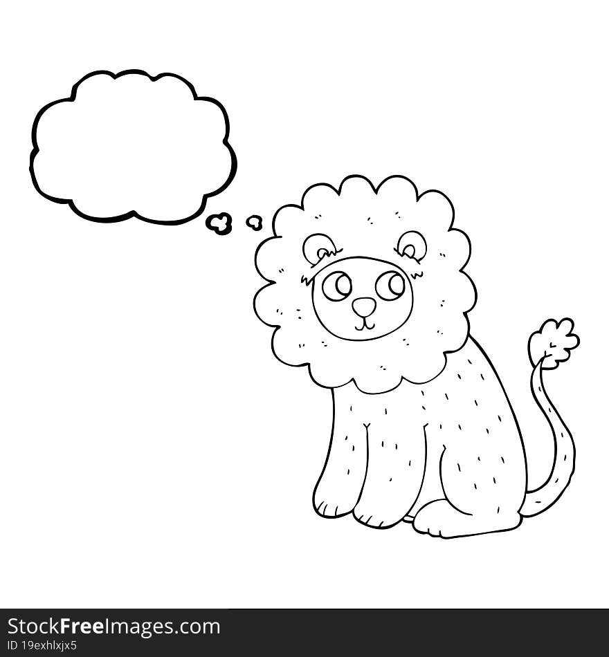 thought bubble cartoon cute lion