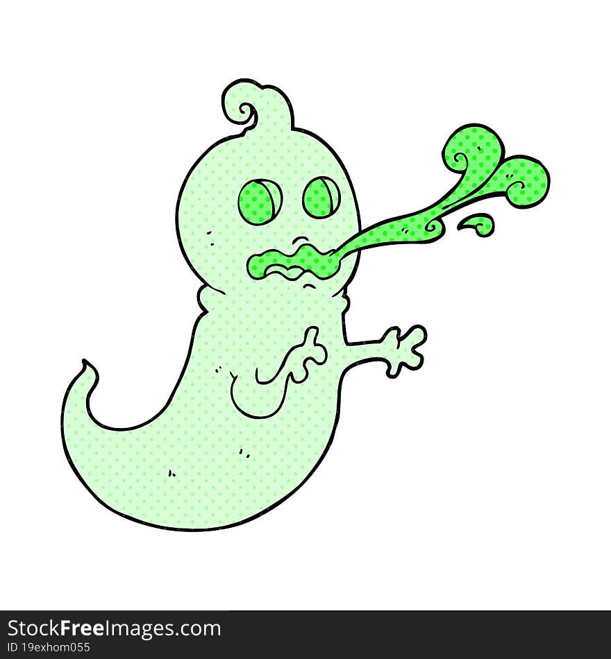 cartoon slimy ghost