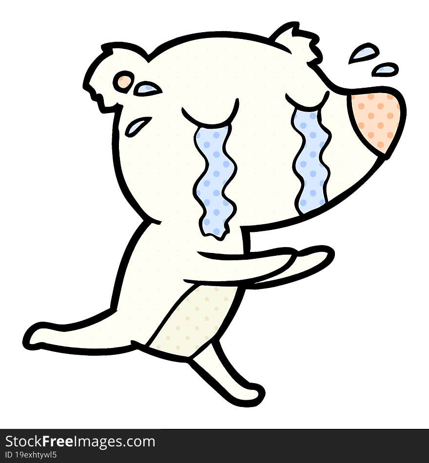 cartoon crying polar bear. cartoon crying polar bear