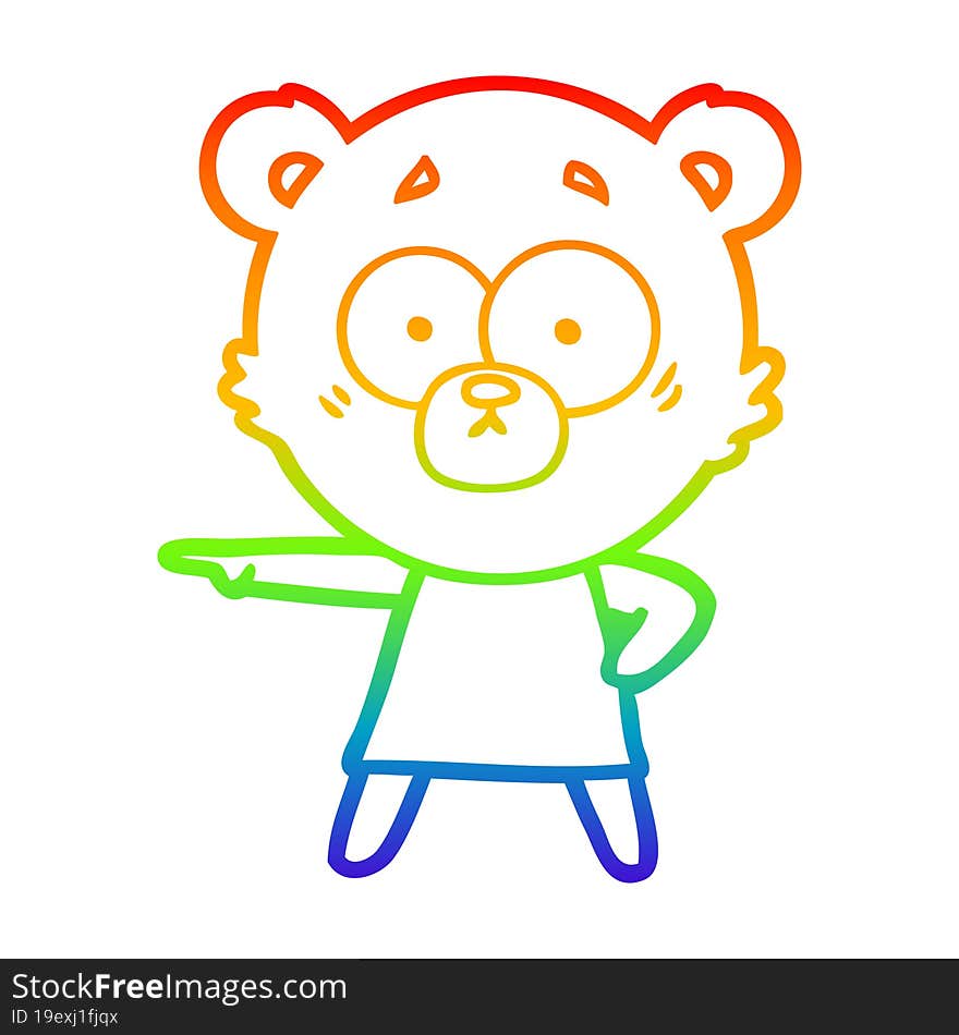 rainbow gradient line drawing nervous polar bear cartoon