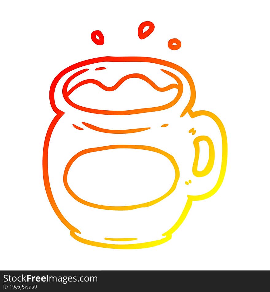 warm gradient line drawing of a mug of coffee