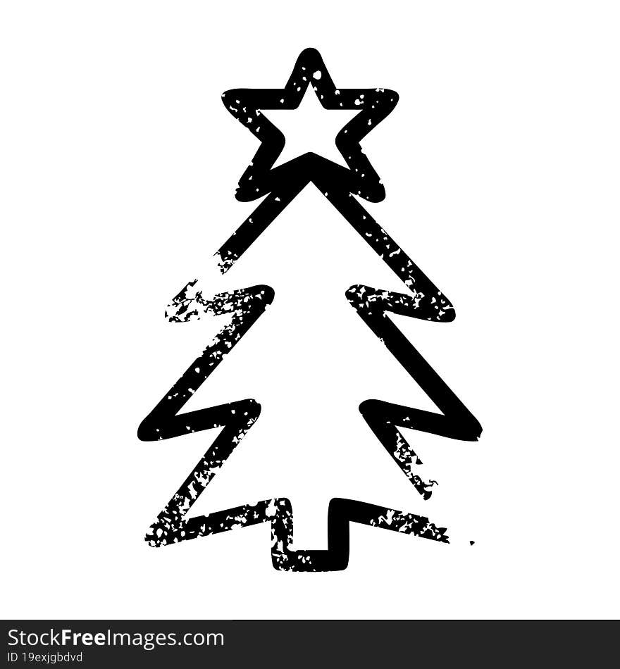 christmas tree distressed icon symbol