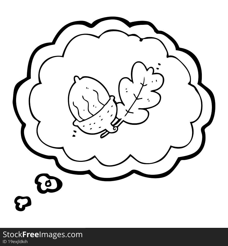 thought bubble cartoon acorn