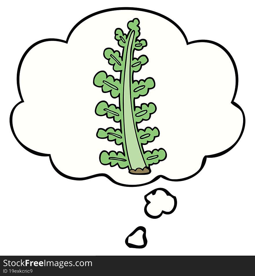 cartoon plant and thought bubble