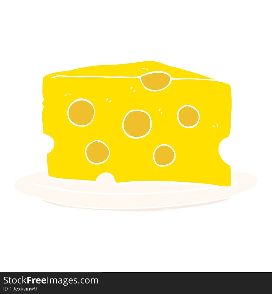 flat color illustration of a cartoon cheese