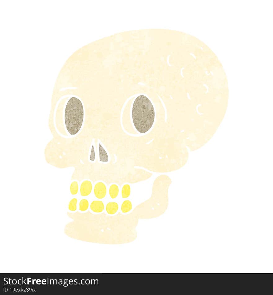 retro cartoon halloween skull