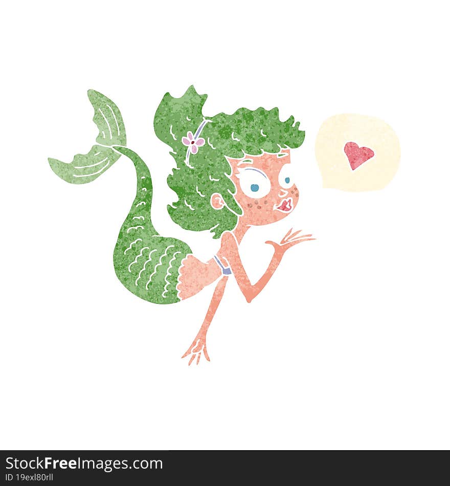 Cartoon Mermaid In Love