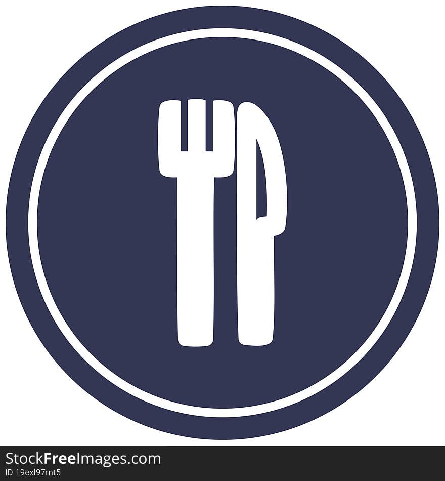 knife and fork circular icon