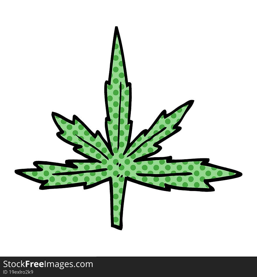 Cartoon Doodle Marijuana Leaf