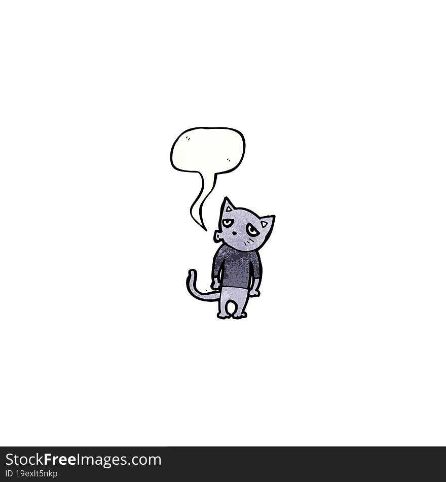 cartoon cat with speech bubble