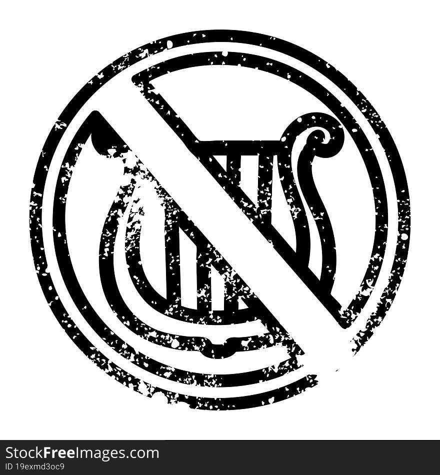 no music distressed icon