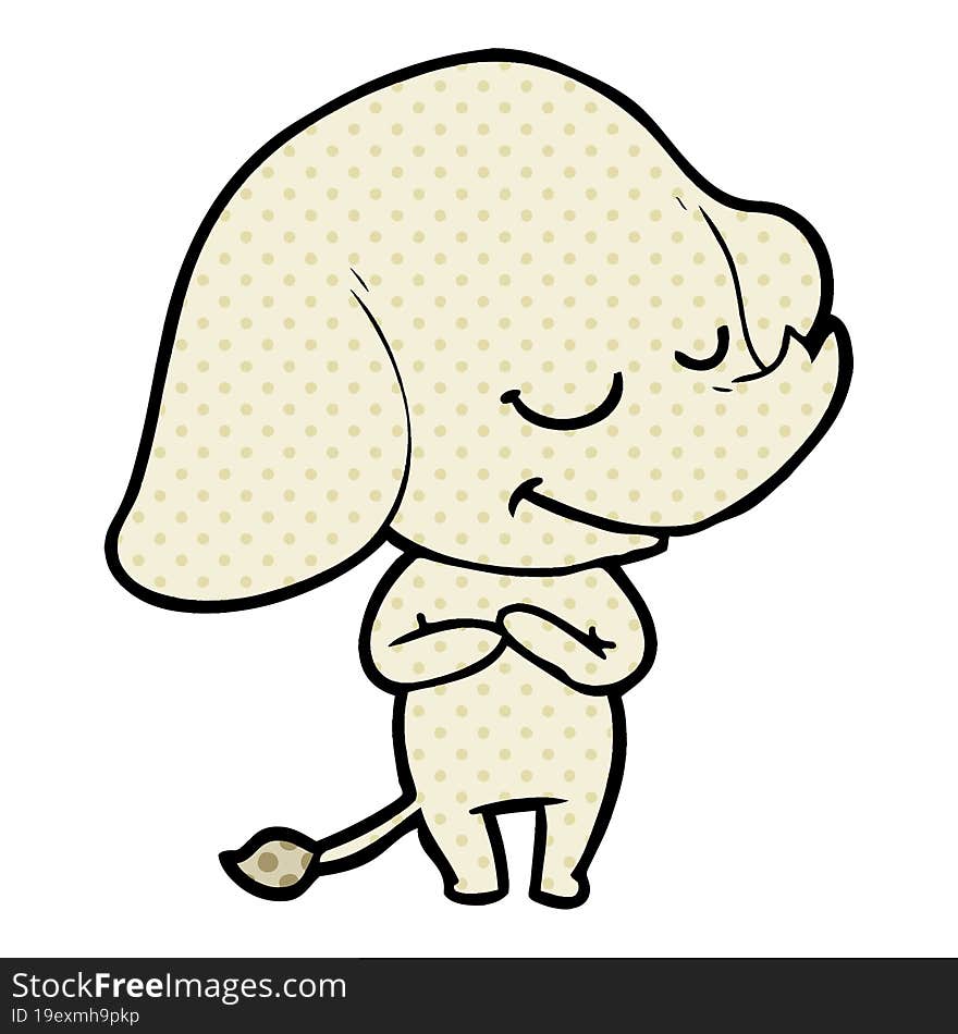 cartoon smiling elephant. cartoon smiling elephant