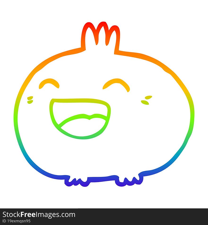 rainbow gradient line drawing cartoon happy root vegetable