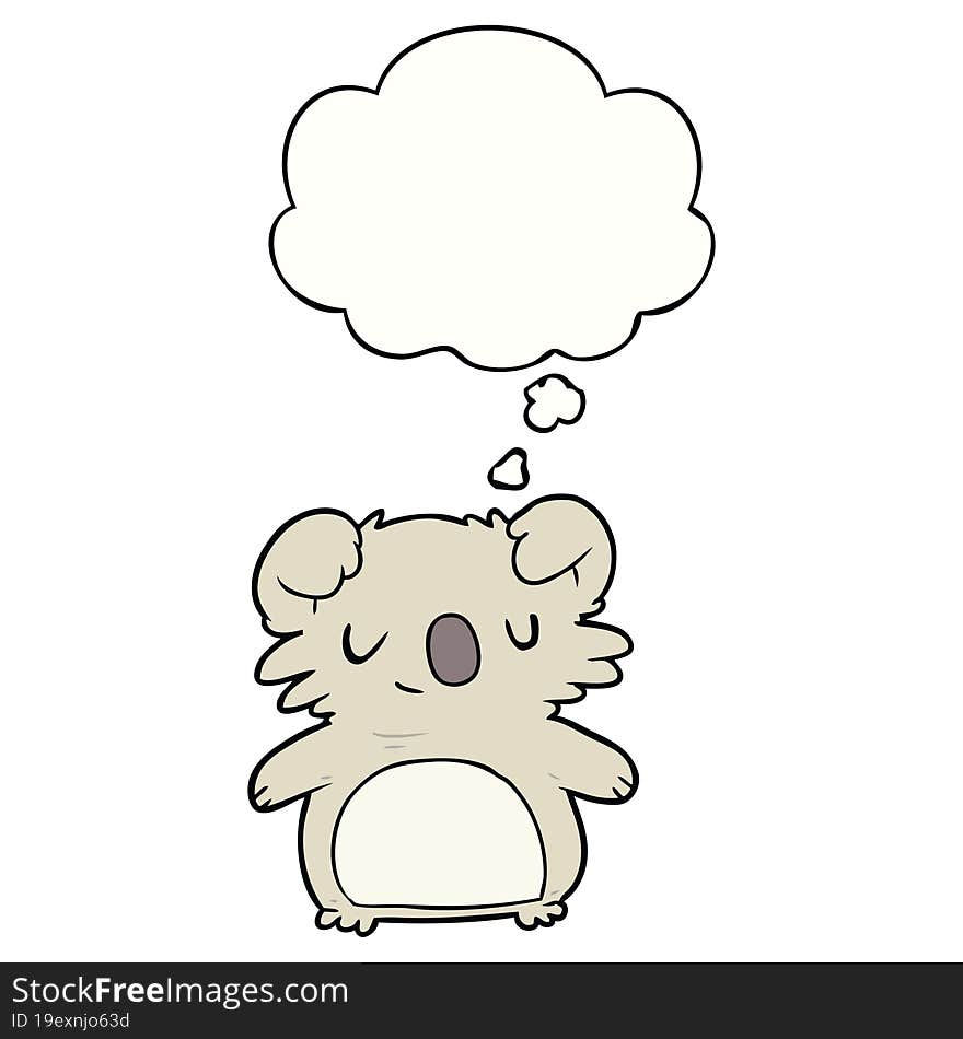 Cartoon Koala And Thought Bubble