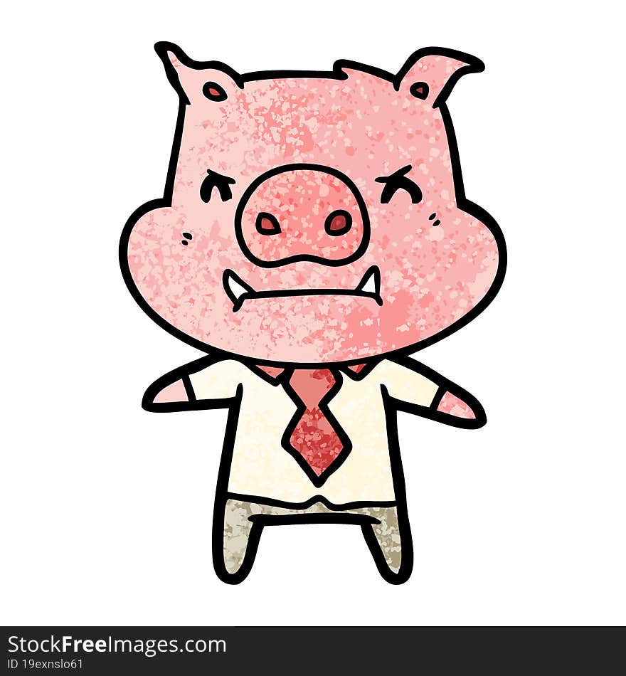 angry cartoon pig boss. angry cartoon pig boss