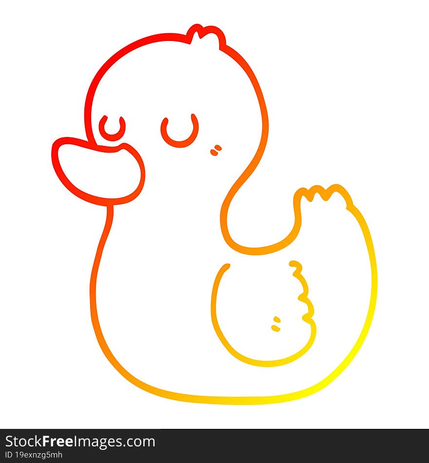 warm gradient line drawing cartoon duck