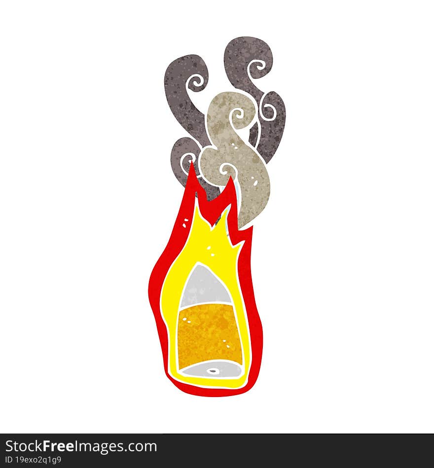 cartoon flaming bullet