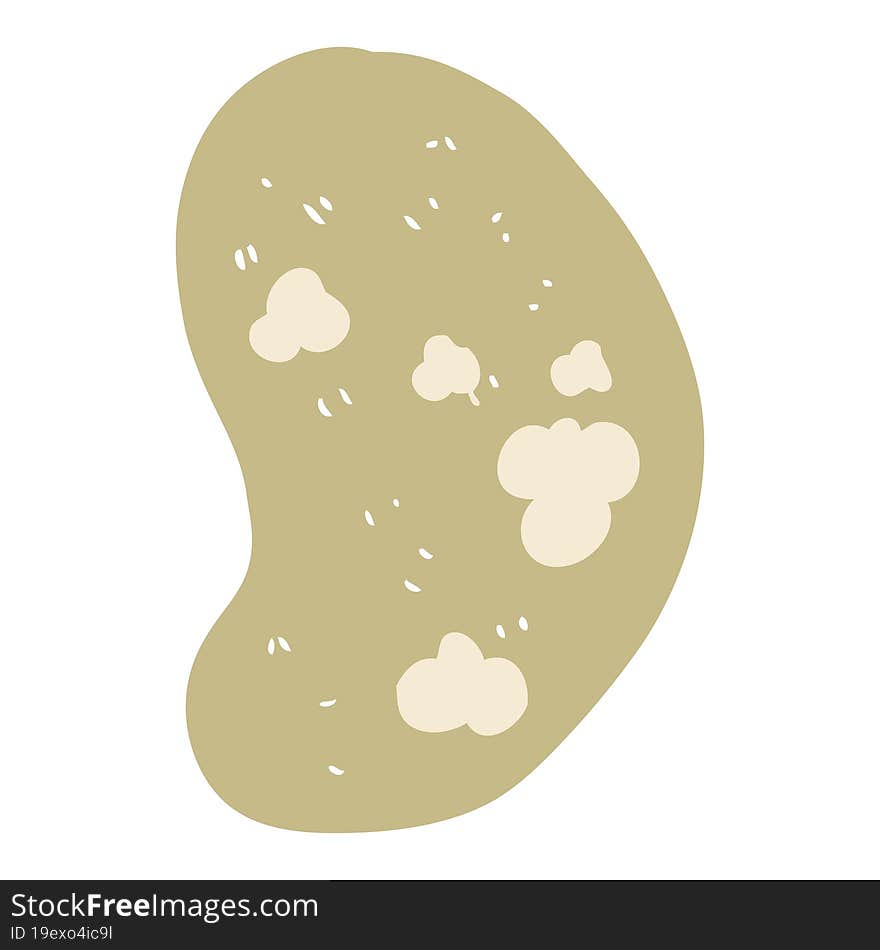 Flat Color Illustration Of A Cartoon Potato