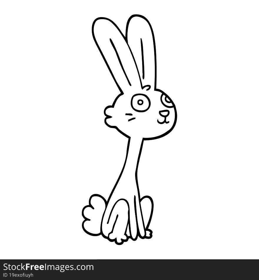 line drawing cartoon rabbit