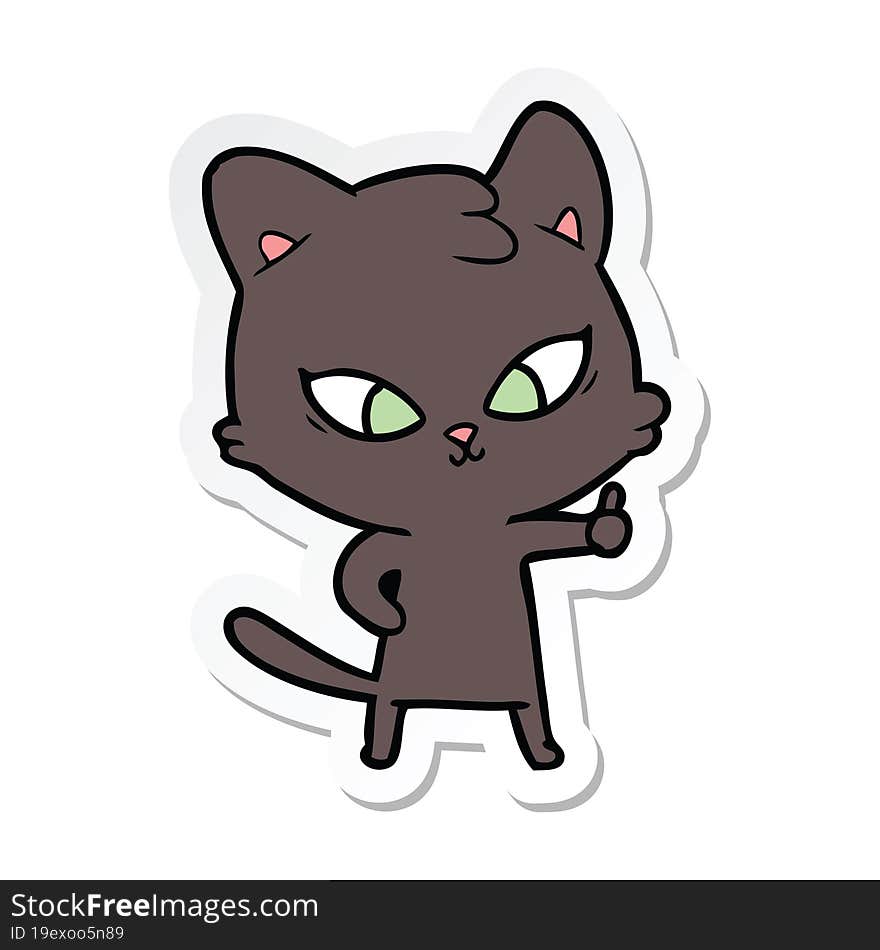 sticker of a cute cartoon cat