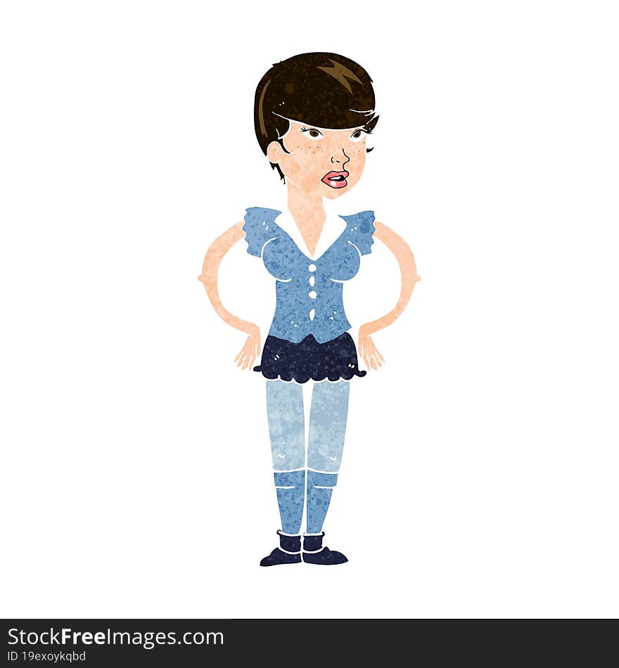 cartoon woman with hands on hips