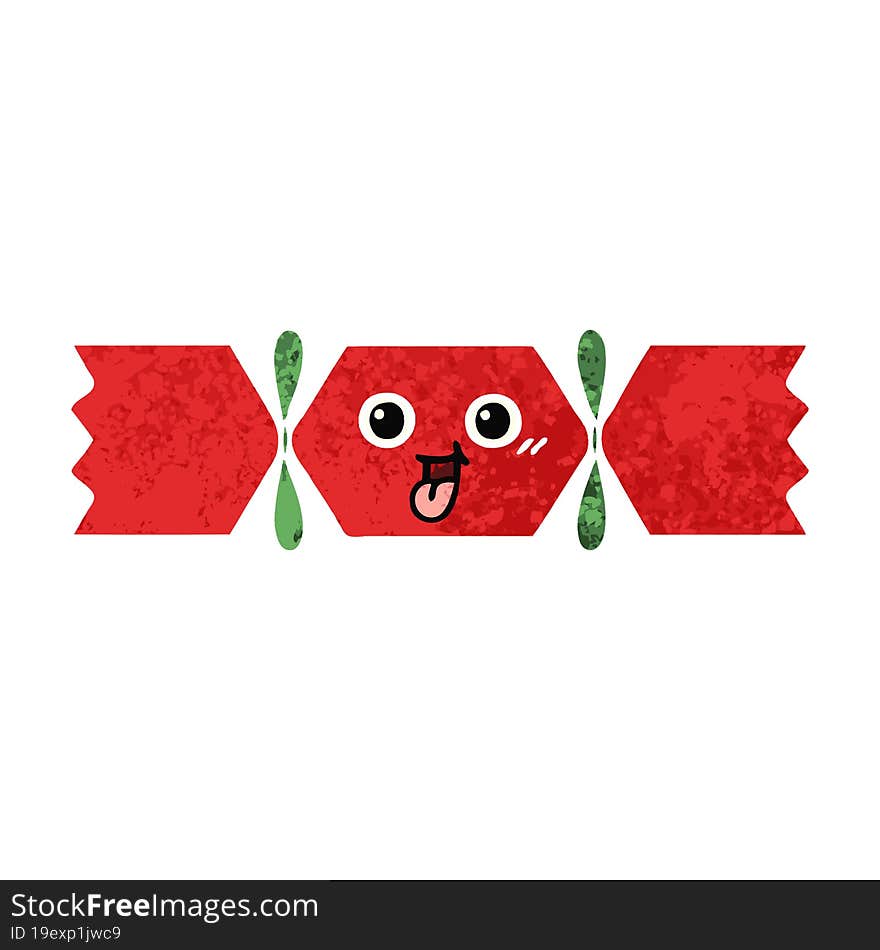 retro illustration style cartoon christmas cracker