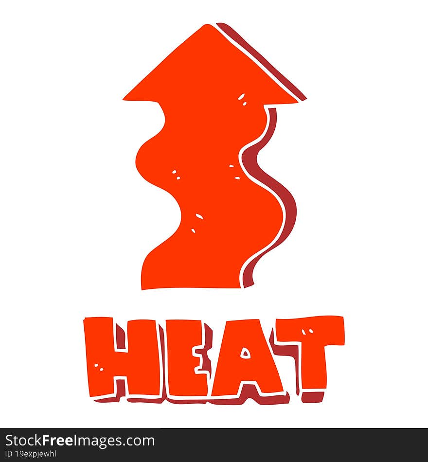 flat color illustration of a cartoon heat rising