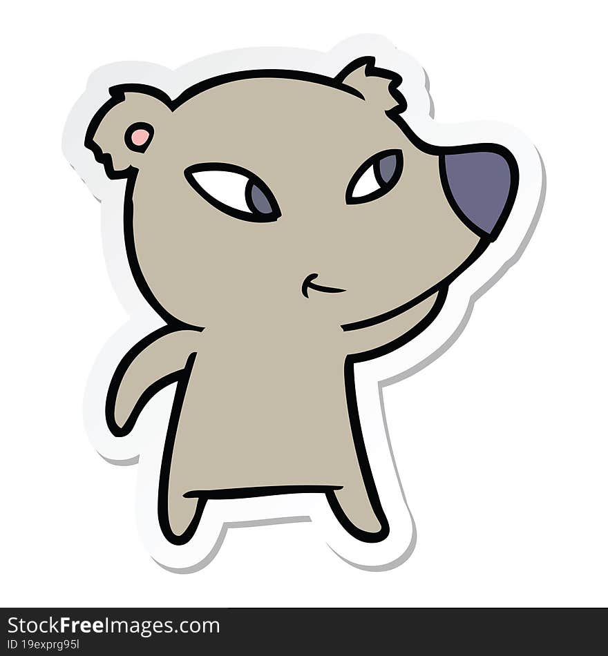 sticker of a cute cartoon bear