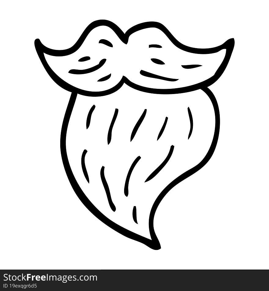 line drawing cartoon white beard