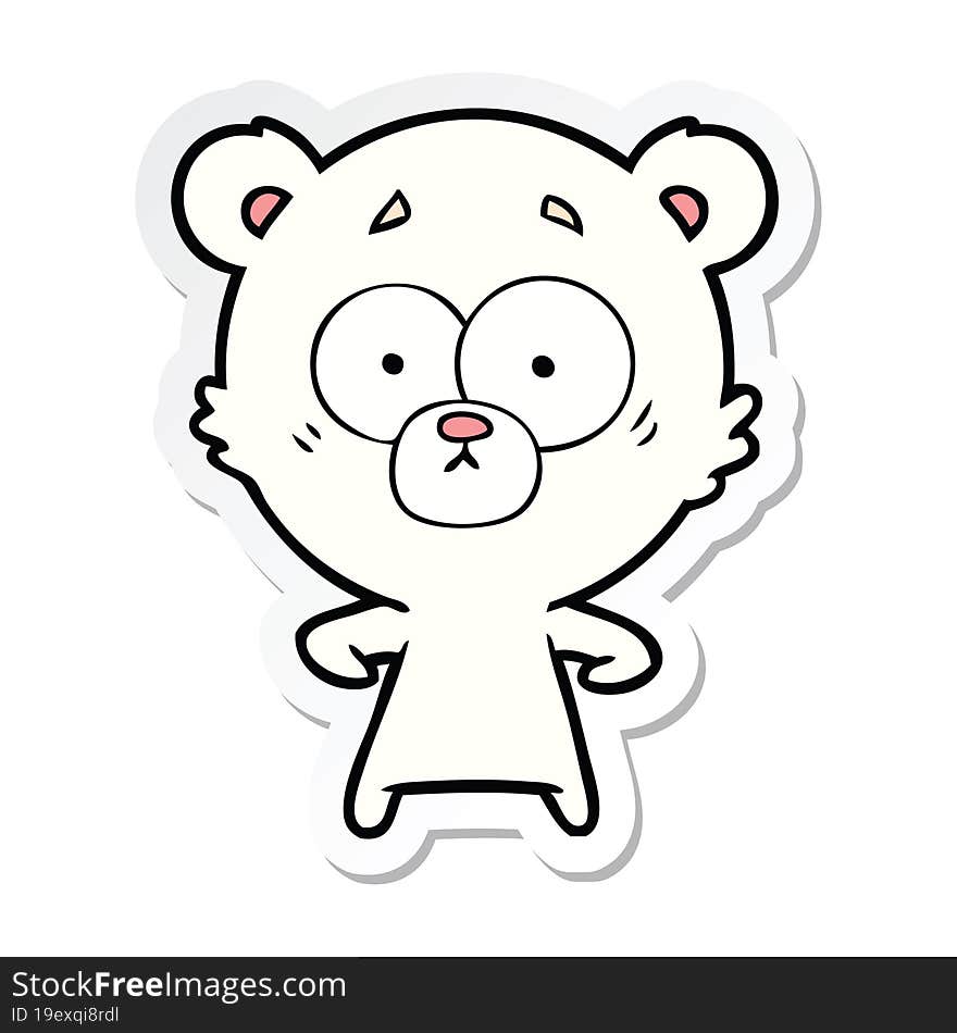 Sticker Of A Surprised Polar Bear Cartoon