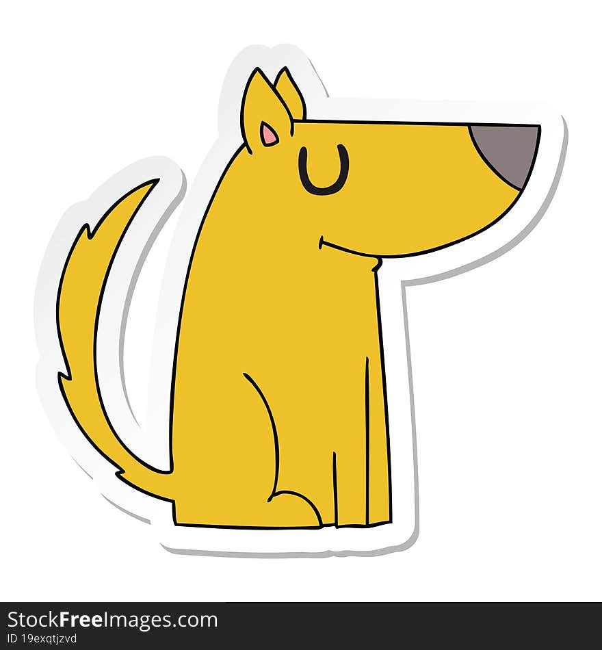 sticker of a quirky hand drawn cartoon dog