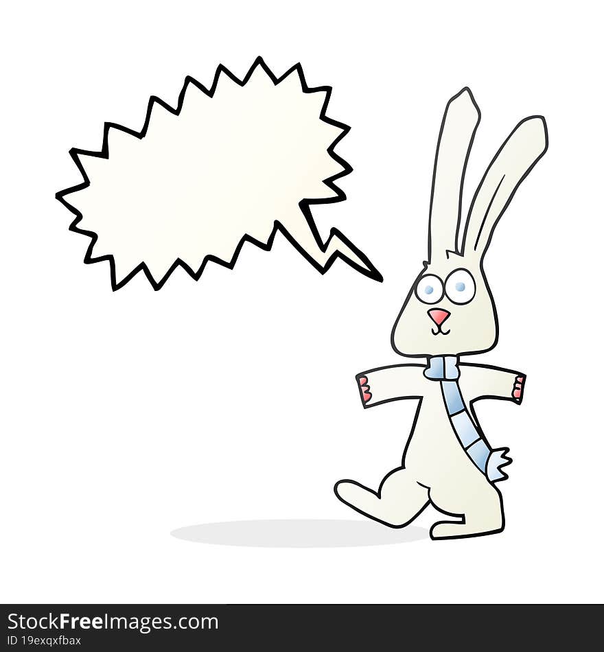 Speech Bubble Cartoon Rabbit