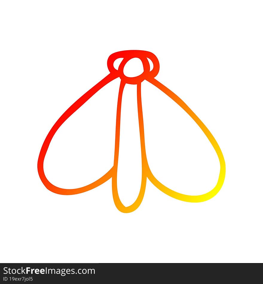 Warm Gradient Line Drawing Cartoon Still Moth