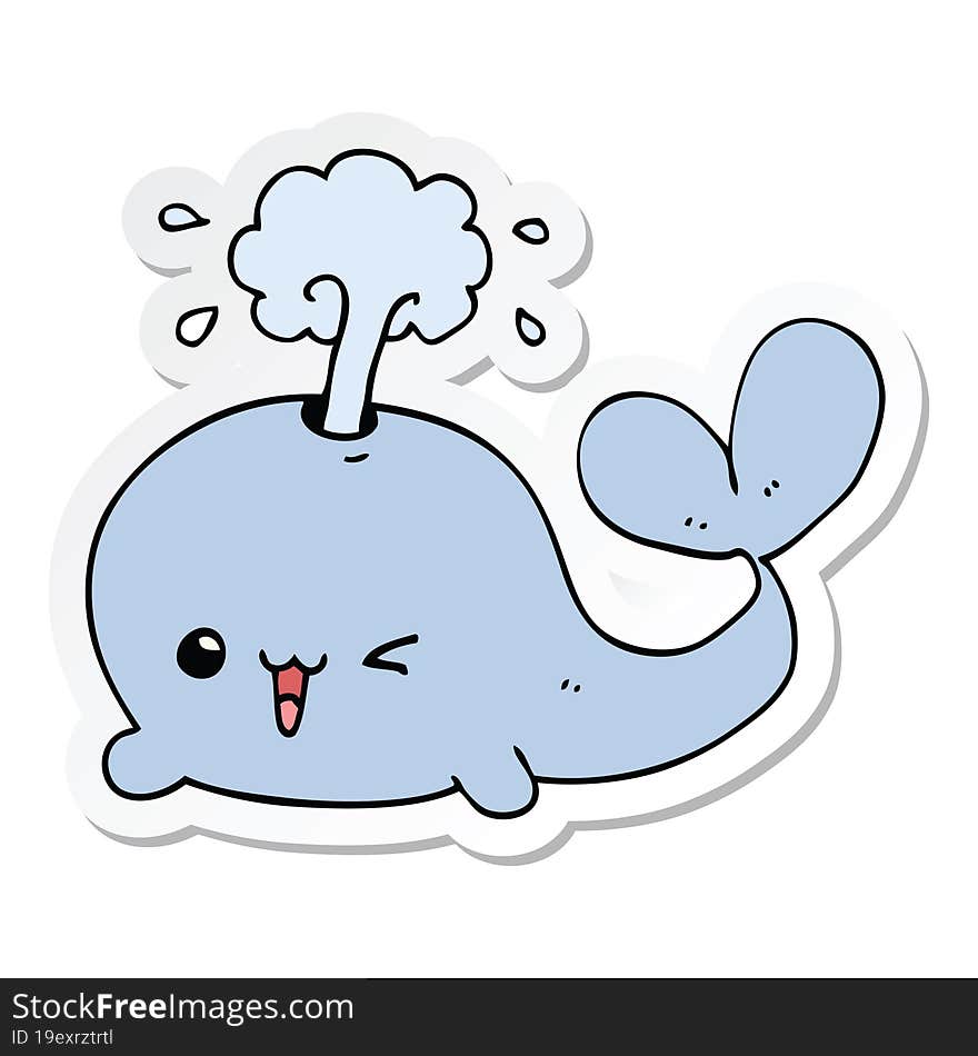 sticker of a cartoon whale