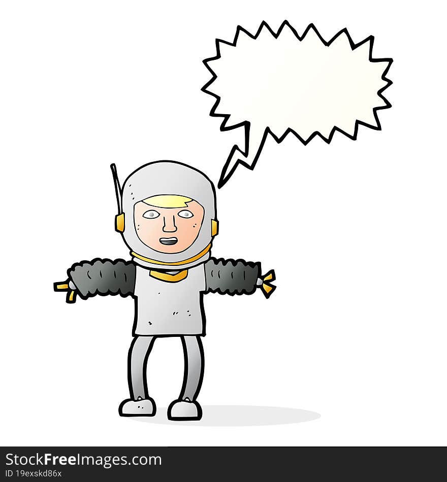 Cartoon Astronaut With Speech Bubble