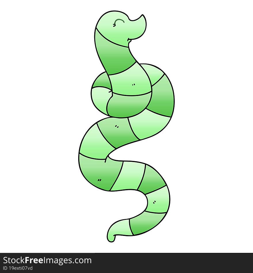 quirky gradient shaded cartoon snake