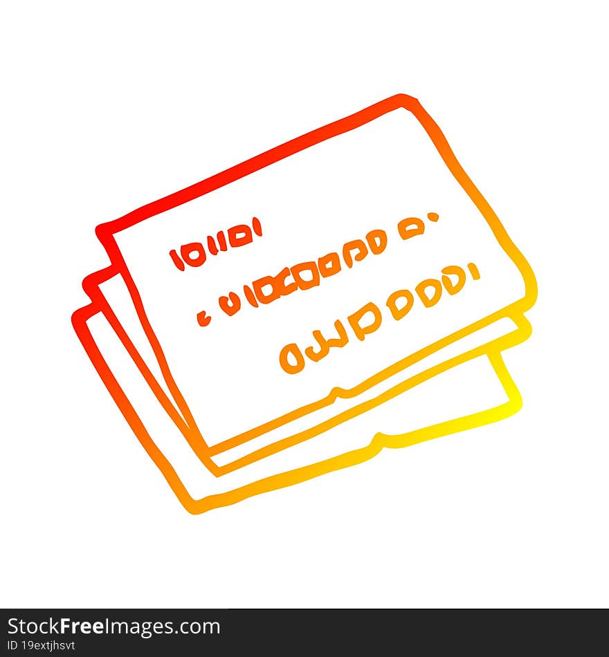 warm gradient line drawing old credit cards cartoon