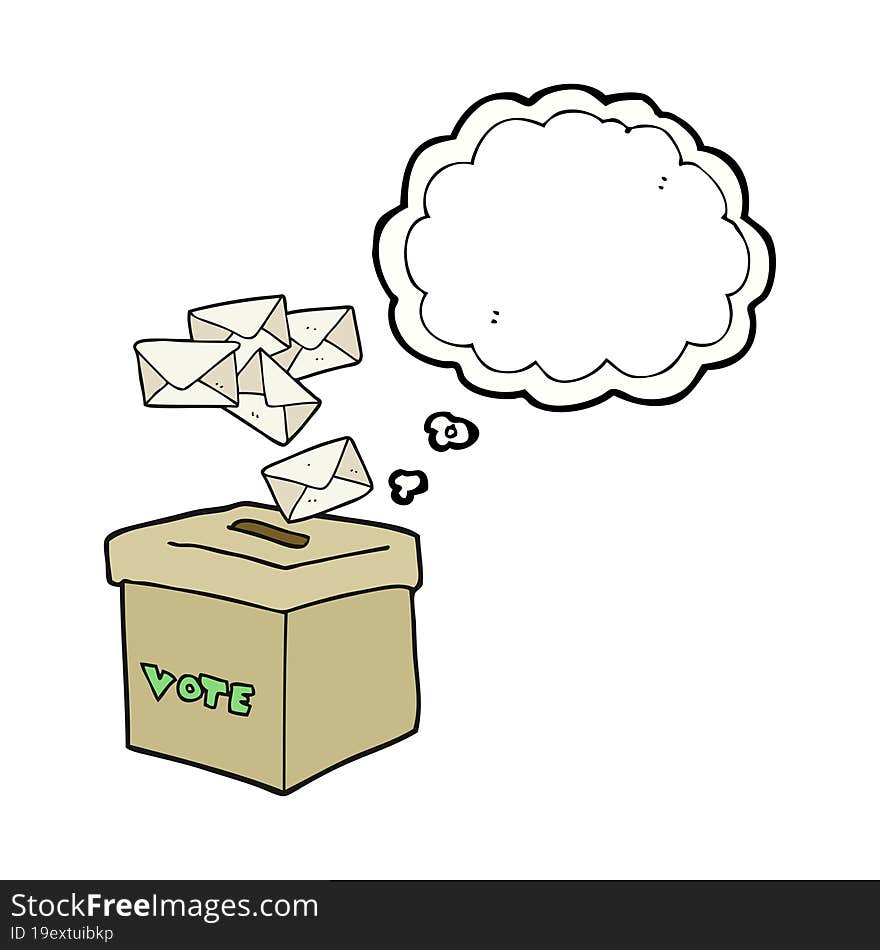 Thought Bubble Cartoon Ballot Box