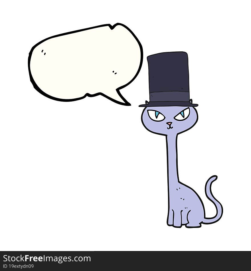 speech bubble cartoon posh cat