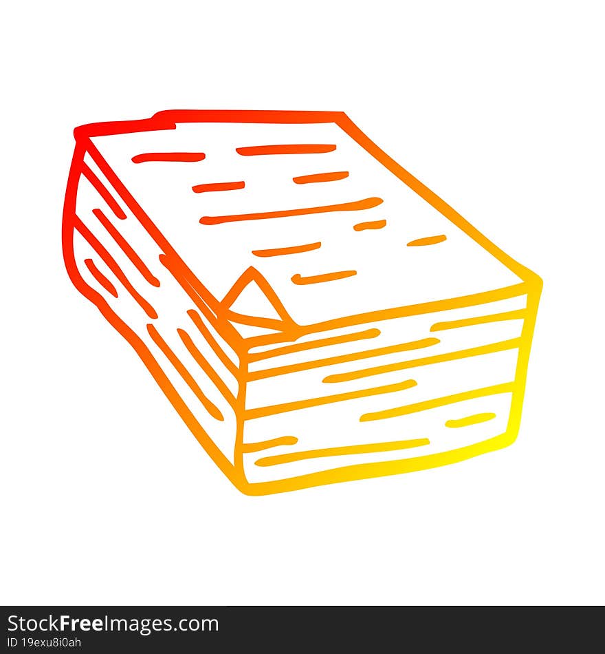 warm gradient line drawing cartoon pile of paper