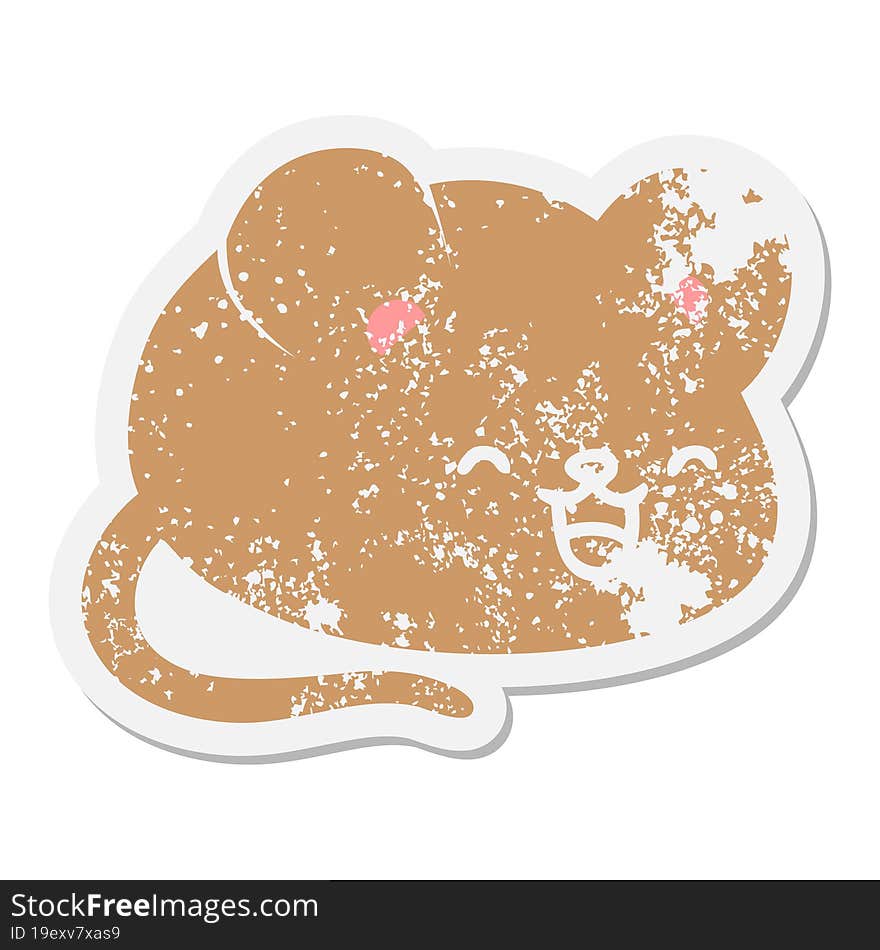 cute cartoon mouse grunge sticker