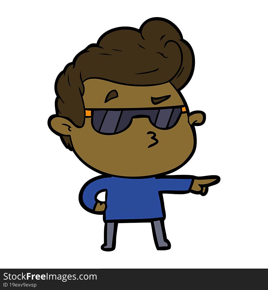 cartoon cool guy. cartoon cool guy