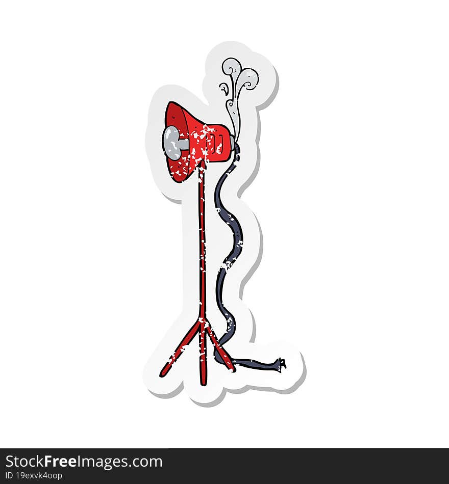 Retro Distressed Sticker Of A Cartoon Photography Studio Lamp