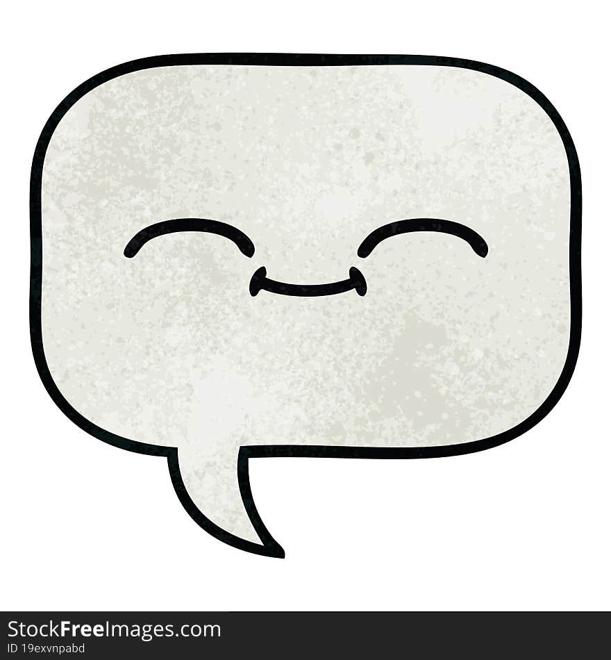 retro grunge texture cartoon of a speech bubble