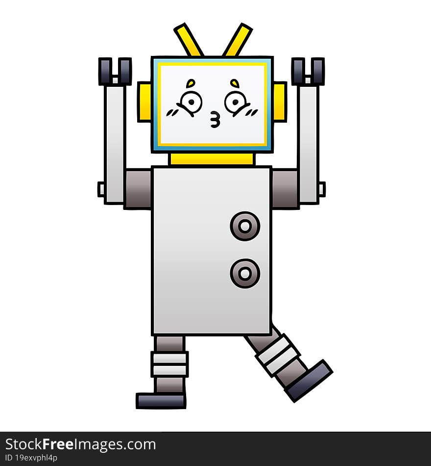 Gradient Shaded Cartoon Robot