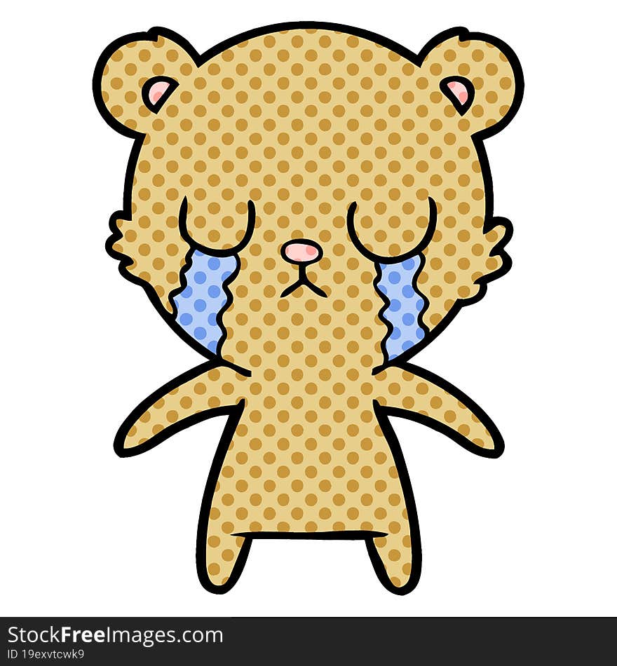 crying cartoon bear. crying cartoon bear