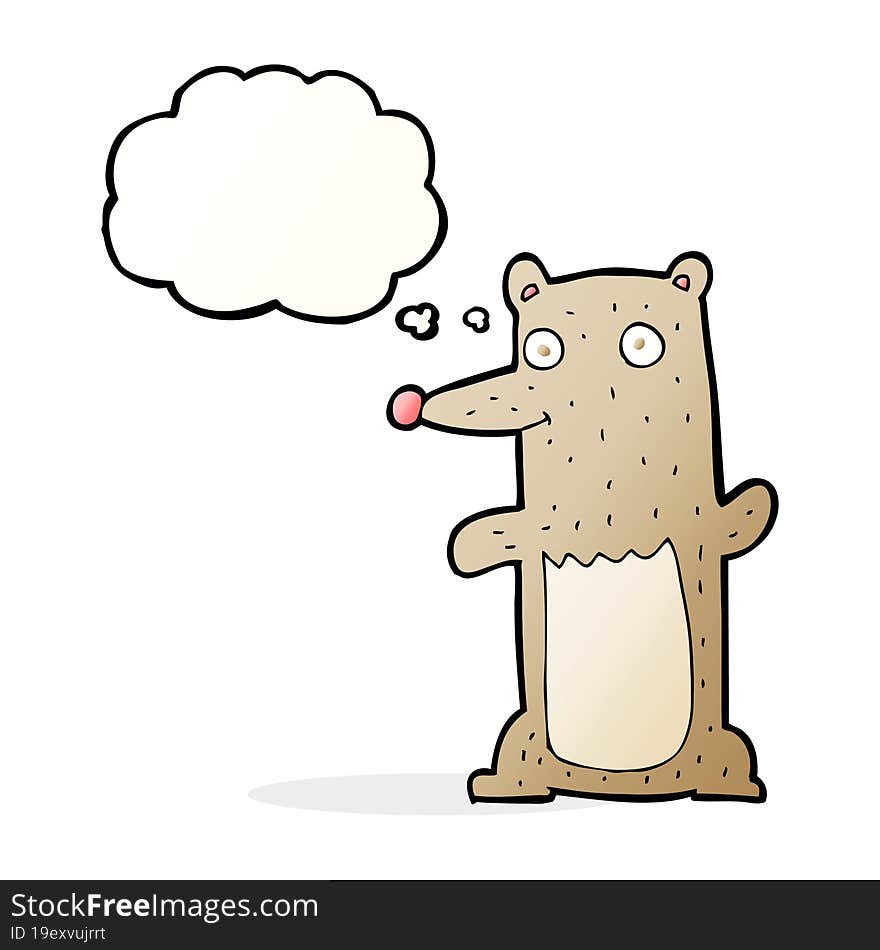 Funny Cartoon Bear With Thought Bubble